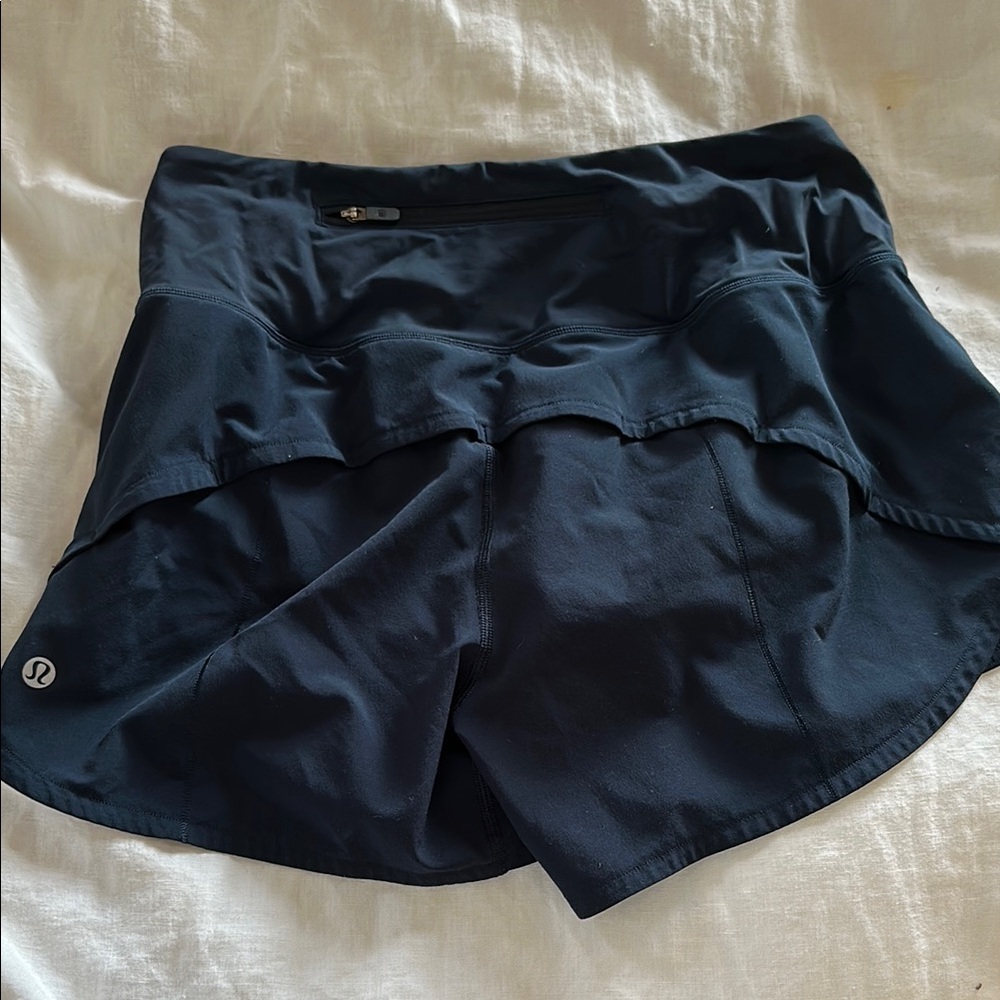 lululemon athletica true navy speed high rise 4 in shorts